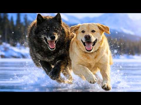 A Wolf and a Yellow Lab Fell in Love on a Frozen Lake. It Lasted 6 YEARS