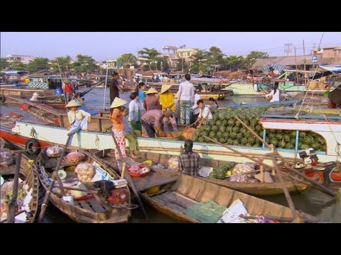 The Mekong Delta's floating marketplace