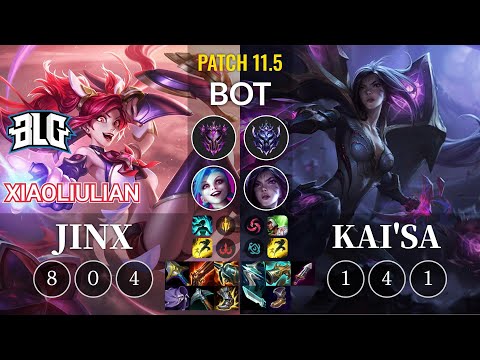 BLG xiaoliulian Jinx vs Kai'Sa Bot - KR Patch 11.5