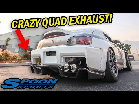 Installing JDM Spoon Widebody on My Honda S2000! Pt. 4 *Spoon Quad Exhaust & Carbon Fiber Diffuser*