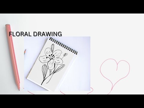 floral easy drawing
