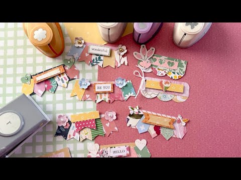 DIY Paper Bunting Embellishments ~ Use Those Paper Scraps & Punches/Beginner Project - HOW TO
