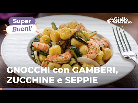 GNOCCHI con ZUCCHINE, GAMBERI e SEPPIE! Un primo gustoso che profuma di mare! 🌊🥒🦐🦑