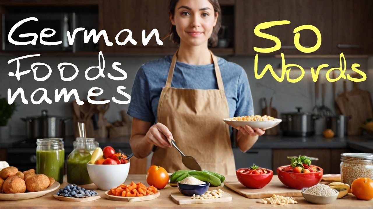 Learn German words | 50 Important Food items in everyday life | Lebensmittel  |  A1 Words