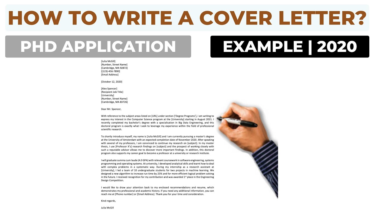How To Write a Cover Letter For a PhD Application | Example