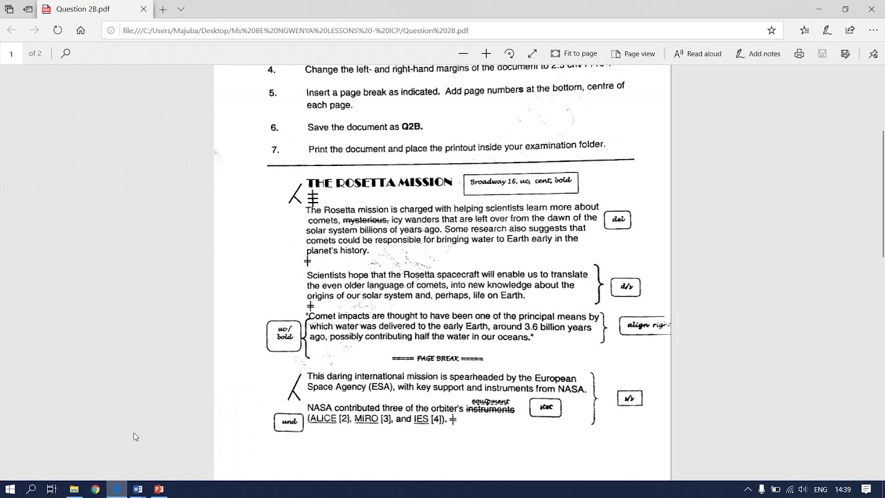 Introductory Computer Practice N4 (MS Word - Lesson 2) - Ms. B.E. Ngwenya