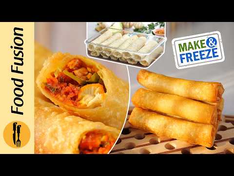 Chicken 65 Spring Rolls (Make & Freeze) Ramzan Special Recipe By Food Fusion