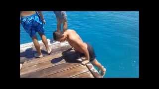 Diving platform on Elli beach in Rhodes