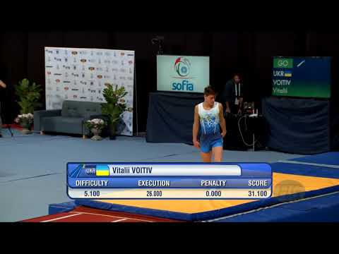VOITIV Vitalii UKR   2017 Trampoline Worlds, Sofia BUL   Qualification Tumbling Routine 2