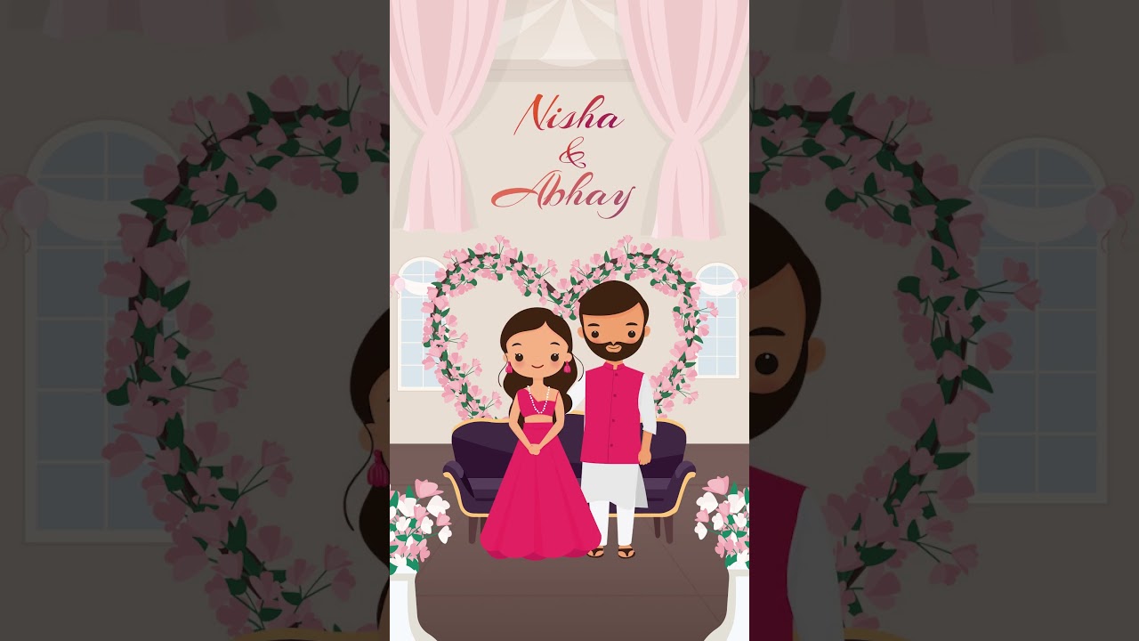 Rang Lageya Animated Save The Date Wedding Invitation Video Template | Premiere Pro