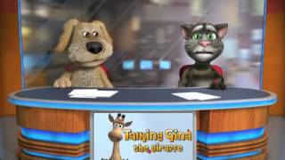 Talking Tom & Ben Sing wash your face in orange juice