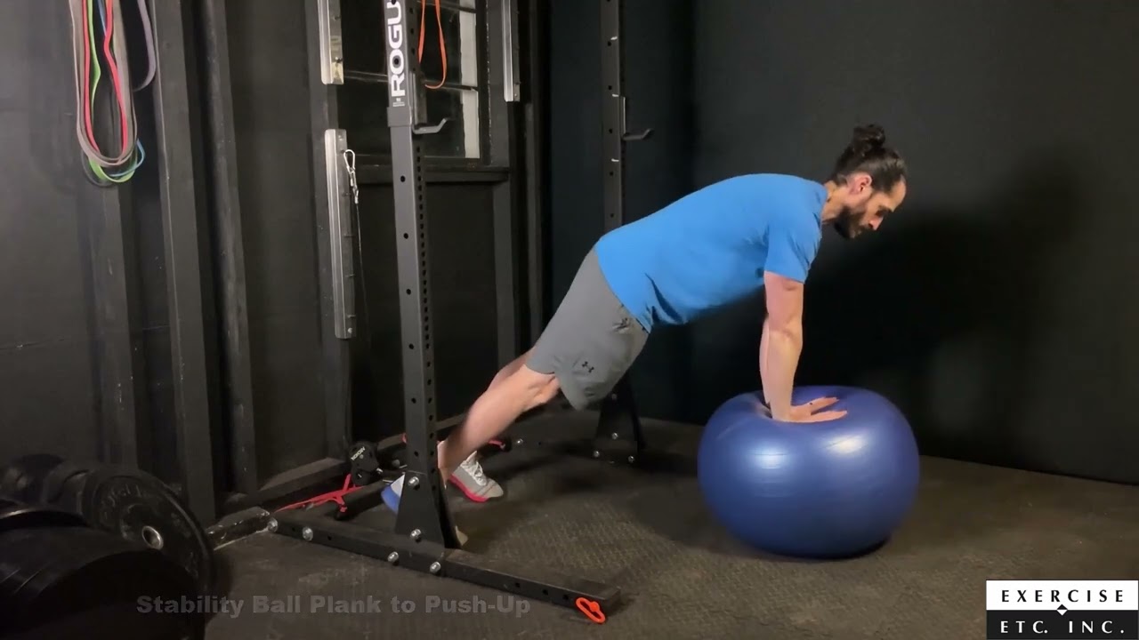 Stability Ball Plank to Push-up