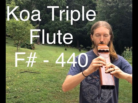 Native American Style Triple Koa Flute Key of F# - Elemental Flutes