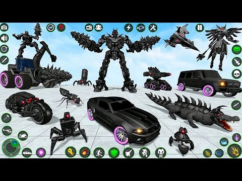Air Jet Robot Transformation Game 2023: Red Bumblebee Multi Transform - Android iOS Gameplay