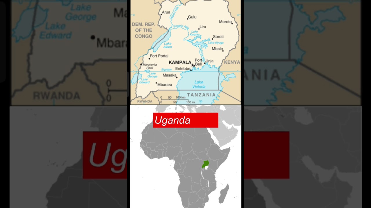 uganda map and city with famous| world map of countries|# countries map|# famous countries