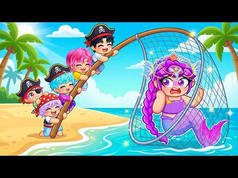 FIVE BABY SAJA BOYS Are Chasing MERMAID BABY RUMI In Roblox! (Brookhaven)