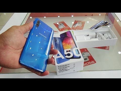 Unboxing Samsung Galaxy A50 blue color