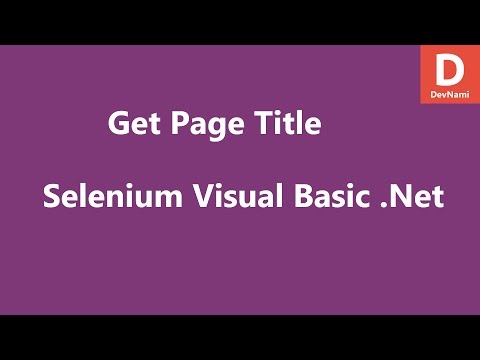 Selenium Visual Basic Net Get Page Title