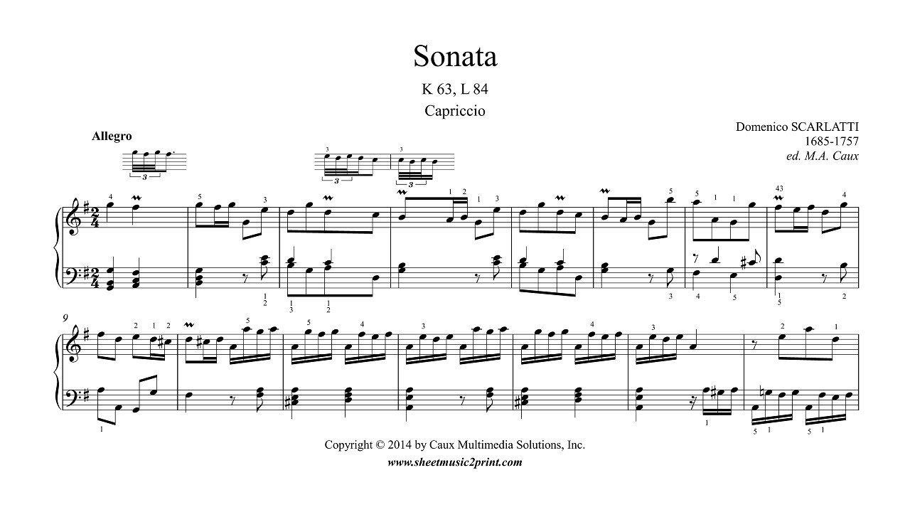 Scarlatti : Sonata K 63, L 84 - Capriccio