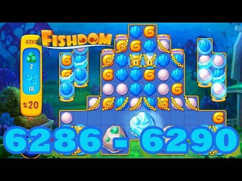 Fishdom Level 6286 - 6290 HD Walkthrough | 3 match puzzle | gameplay | android | 6287 | 6288 | 6289