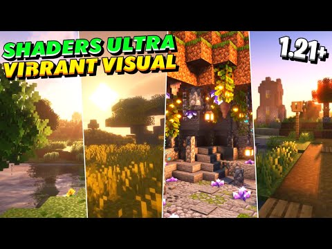 TOP BEST SHADERS MCPE 1.21 & 1.20+ REALISTIC TERBAIK RINGAN | Vibrant Visual #shaders #minecraft