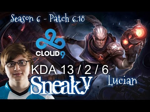 C9 Sneaky LUCIAN vs EZREAL ADC - Patch 6.18 KR Ranked | League of Legends