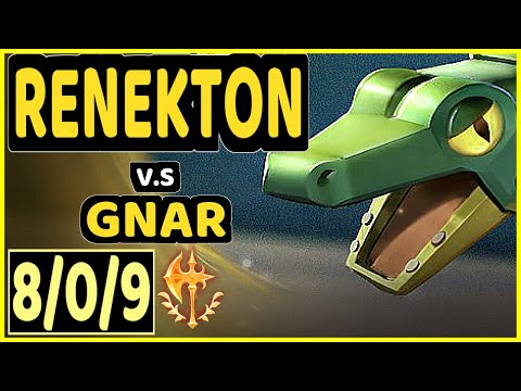 RENEKTON vs GNAR - 8/0/9 KDA TOP GAMEPLAY - EUW Ranked GRANDMASTER