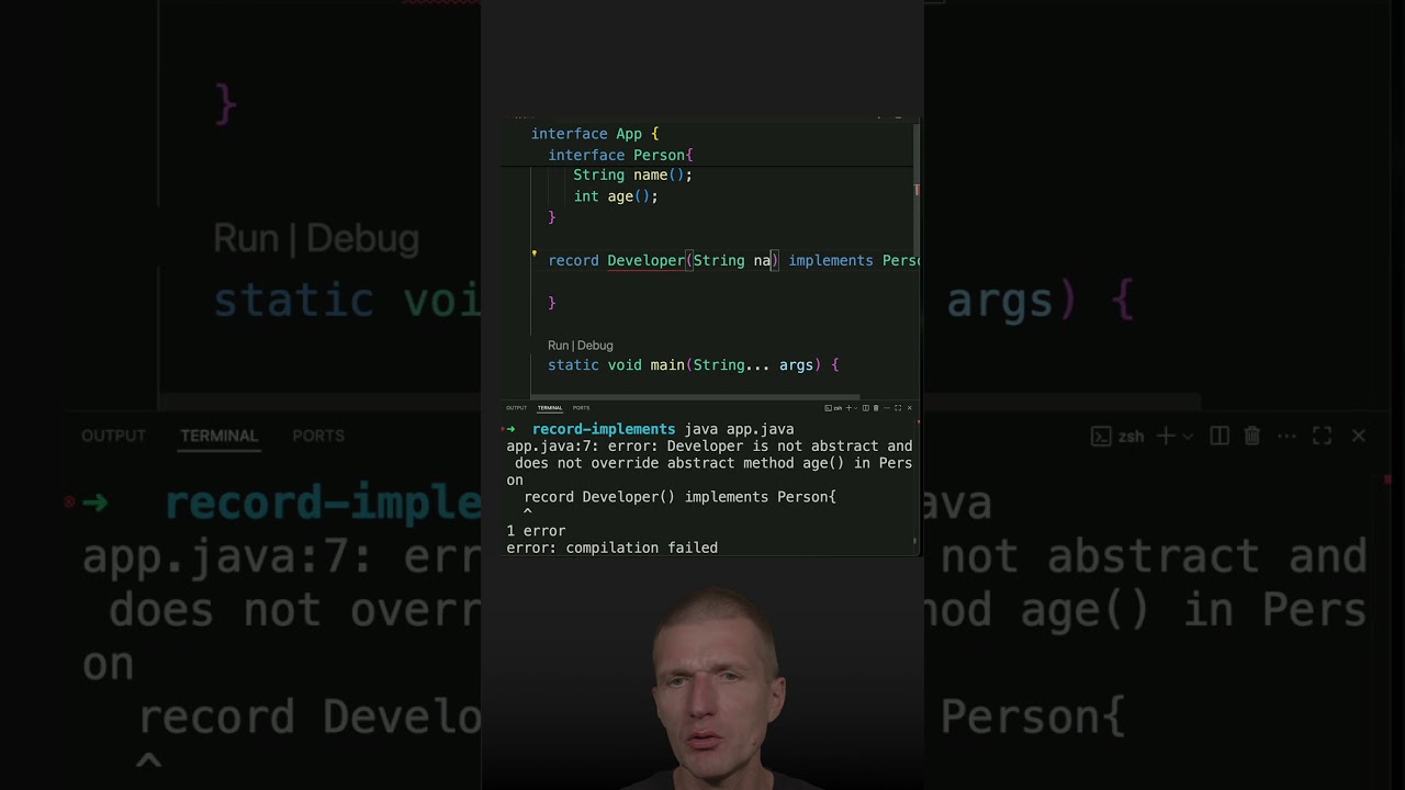 Interfaz que implementa Record #java #shorts #coding #airhacks