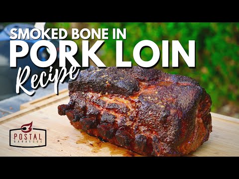 Smoked Bone In Pork Loin Roast on the Grill - Easy BBQ Recipe
