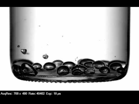 High Speed Video: Cavitation in bottle