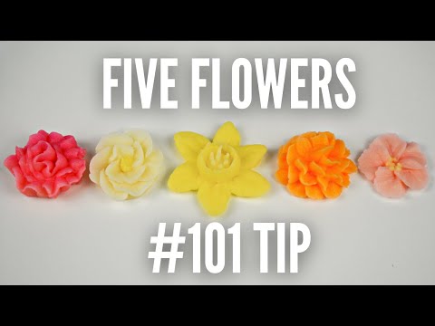 How to pipe a flower 5 ways! | Buttercream flowers with a small petal tip!