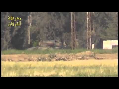 استهداف دبابة لقوات النظام بصارخ كونكورس من قبل لواء معاوية من أبي سفيان في الغوطة الشرقية ضمن مجريات معركة الفرقان