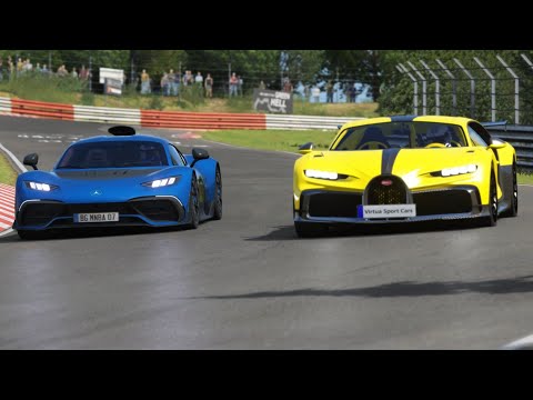 Mercedes-Benz AMG One 2022 vs Bugatti Chiron Pur Sport 2021 at Nordschleife