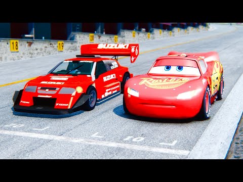 Lightning McQueen vs Suzuki Escudo Pikes Peak at Drag Race 20 KM