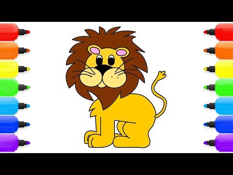 How to Draw a Lion | Coloring Pages Animals for Children | Art Colors for Kids