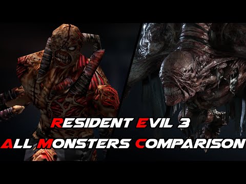 RESIDENT EVIL 3 REMAKE - ALL MONSTERS COMPARISON - ORIGINAL VS REMAKE