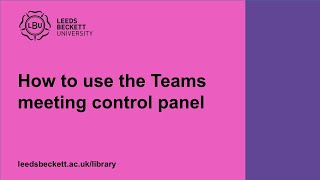 How to use the Teams Meeting control panel