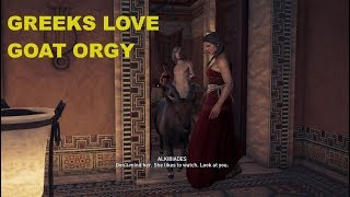 Assassin&#39;s Creed Odyssey - Kassandra has romantic night with Alkibiades (and goats)