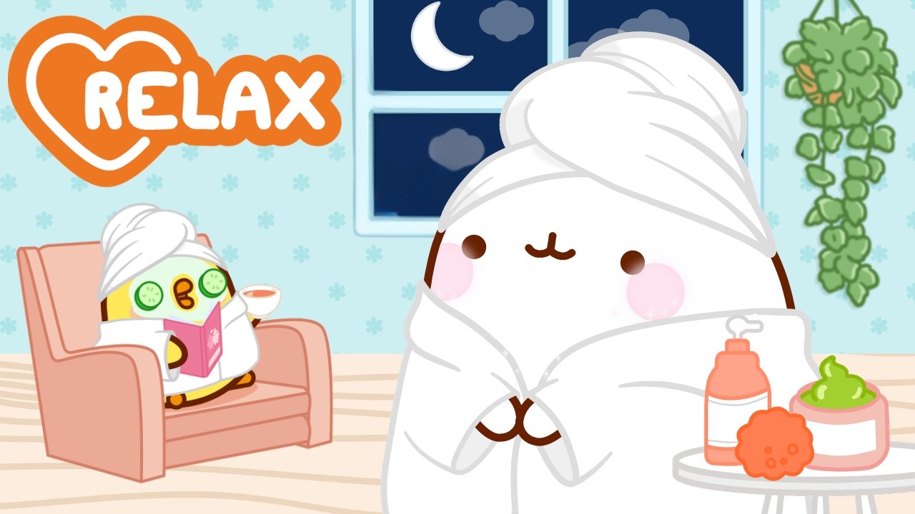 Stay Cozy with Molang & Piu Piu 🌙☕ The Perfect Chill Night