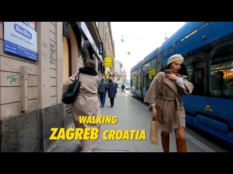 Caminhando Praça Principal de Zagreb Croácia - Praça Ban Jelačić 2023