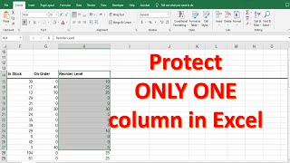 how to protect column in excel