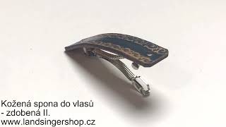 Kožená spona do vlasů - zdobená II.