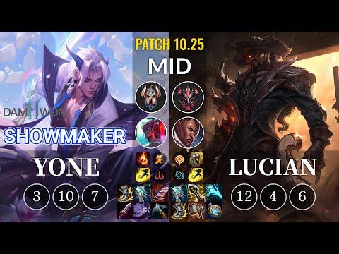 DWG ShowMaker Yone vs Lucian Mid - KR Patch 10.25