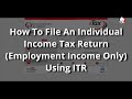 How to File Tax Returns by Individuals with employment income only using the pre-populated Income