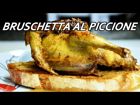 BRUSCHETTA CON PICCIONI AL TEGAME, semplice e buonissimo. Veramente facile e veloce da preparare.