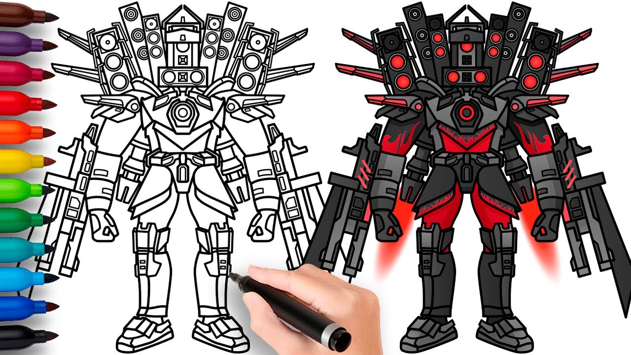 COMO DIBUJAR a NEW TITAN SPEAKERMAN 2.0 (Upgraded) | Skibidi Toilet Multiverse - fácil dibujo