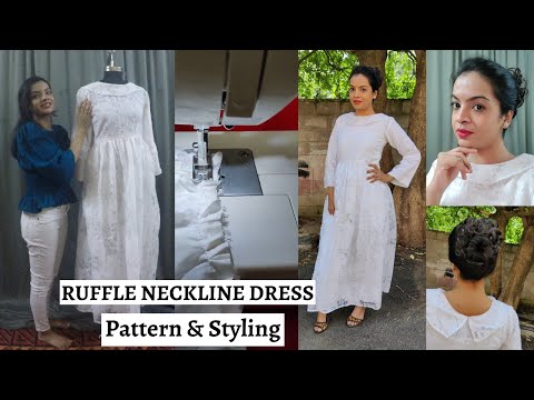 DIY Ruffle Neckline Dress | Outfit From Scratch (Pattern & Styling) #diy #outfitfromscratch #howto