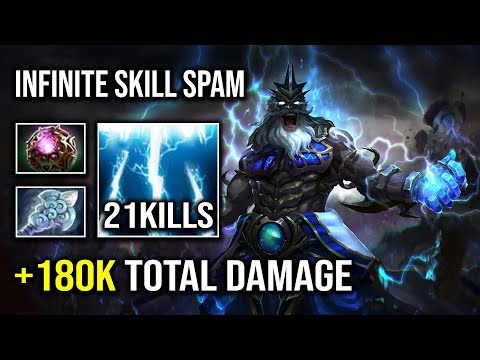 CRAZY +180K TOTAL DAMAGE 1 Shot Thunder Zeus Infinite Skill Spamming Dota 2