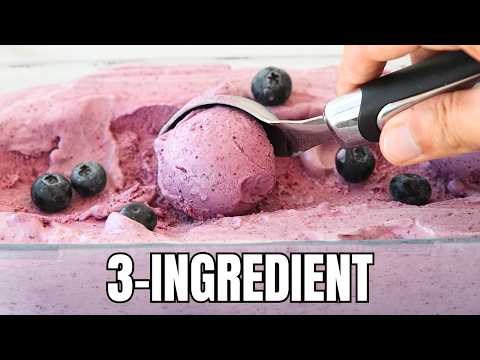 Easy Homemade Blueberry Ice Cream Recipe (Only 3-Ingredients)