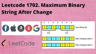 YouTube video 'Leetcode 1702. Maximum Binary String After Change'